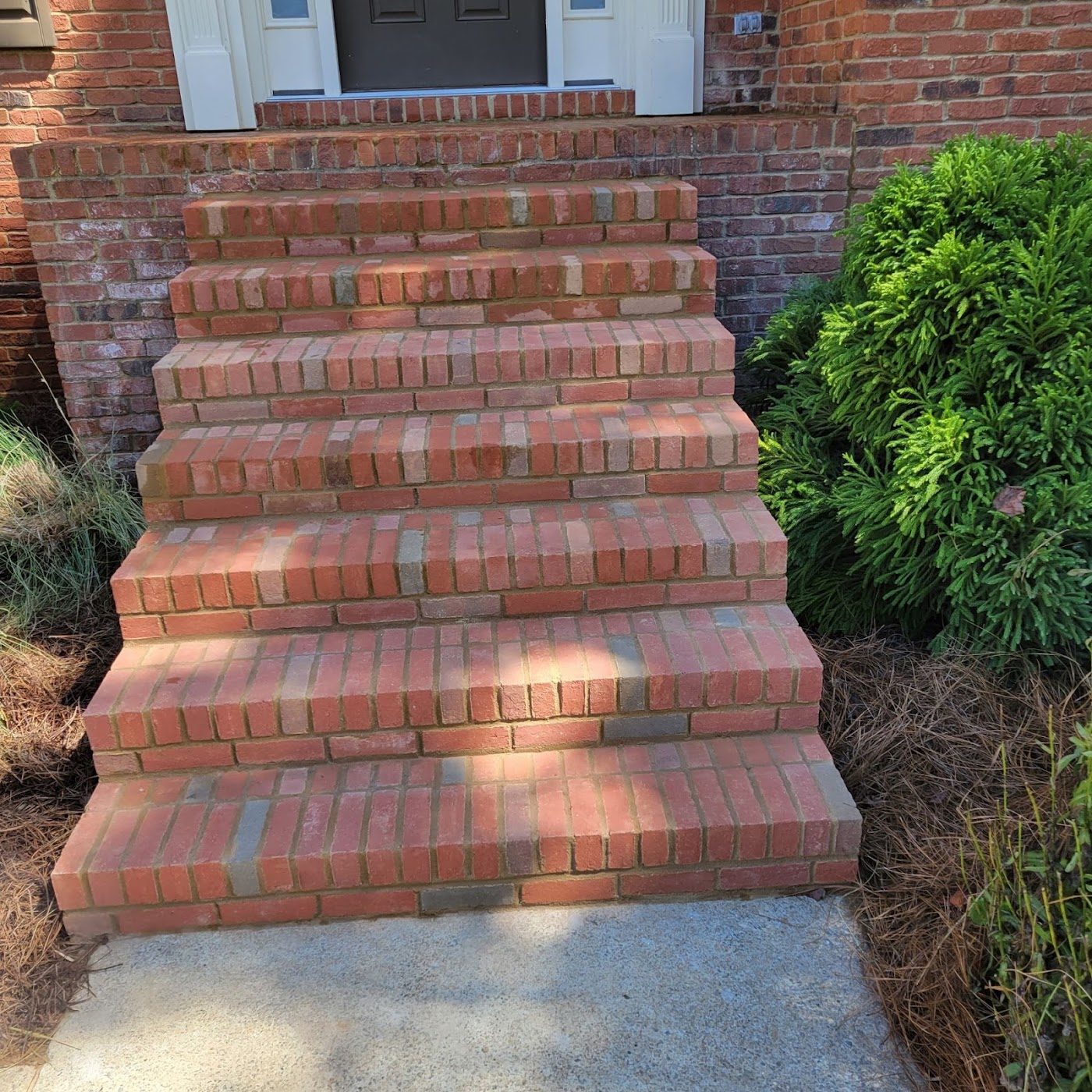 Brick front steps rebuilt by All Masonry Restorations